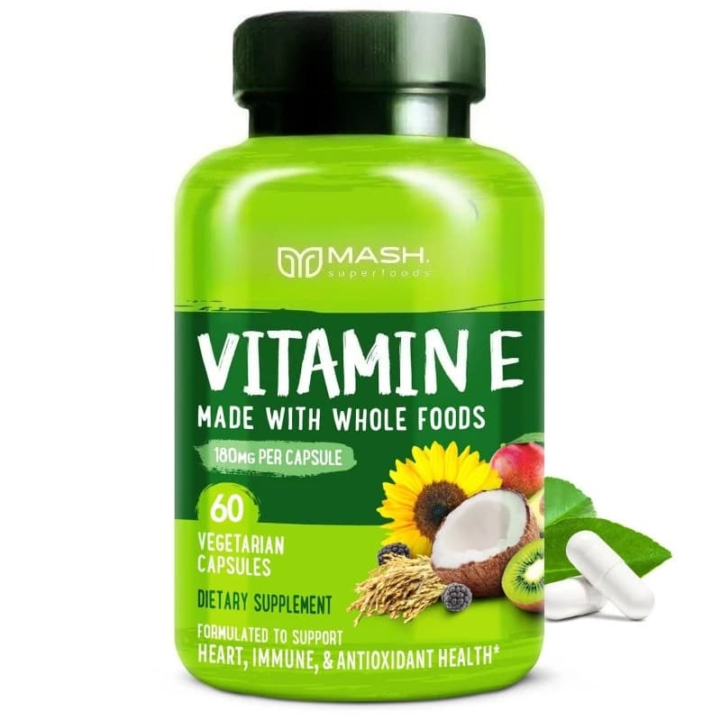 Purevia Vitamin E - Natural Food Supplement Antioxidant, Leather Support and Immunite System, Without Gluten, Vegan