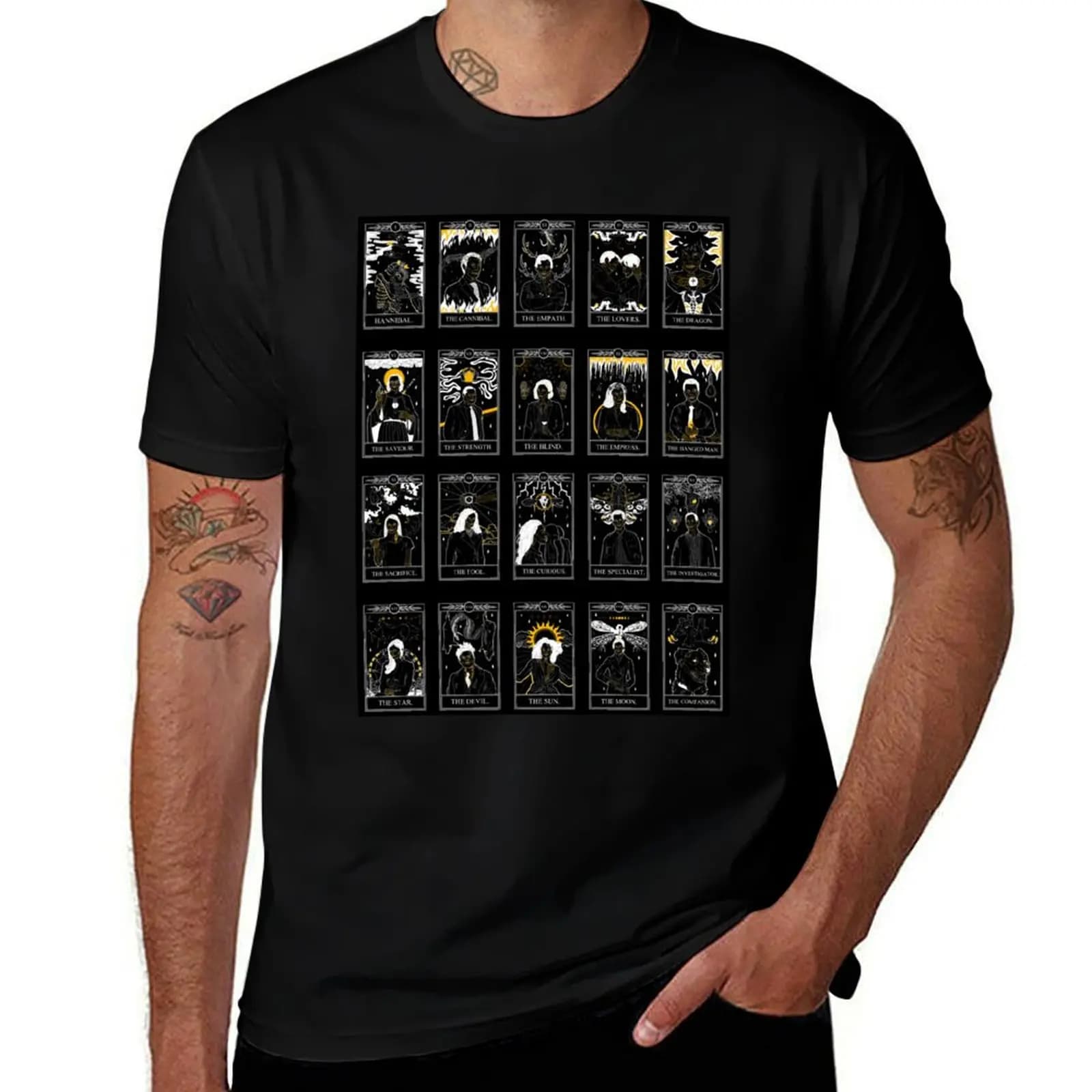 Hannibal Tarot Card Collage T-Shirt Plus Size Quick Dry Sports Tee T-Shirt