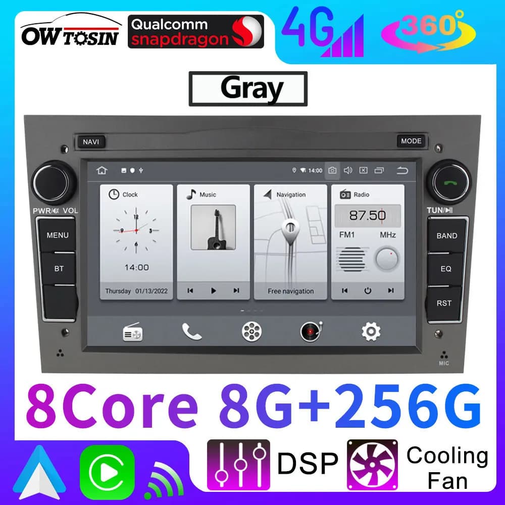 UIS7870 6nm Android 13 12G + 256G Lettore multimediale per auto per Opel Vauxhall Astra Combo Vectra Antara Zafira Corsa GPS CarPlay Radio