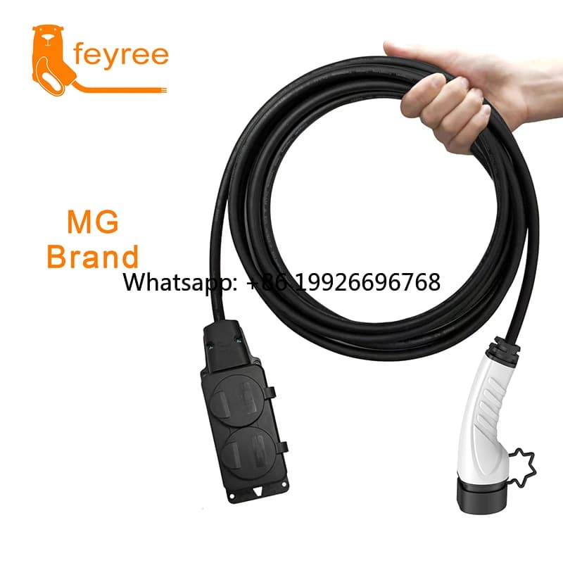Feyree 16A 3.5kw Custom Download Cable with EV Charging Spine Type 2 EU socket for Electric Cars Brand MG