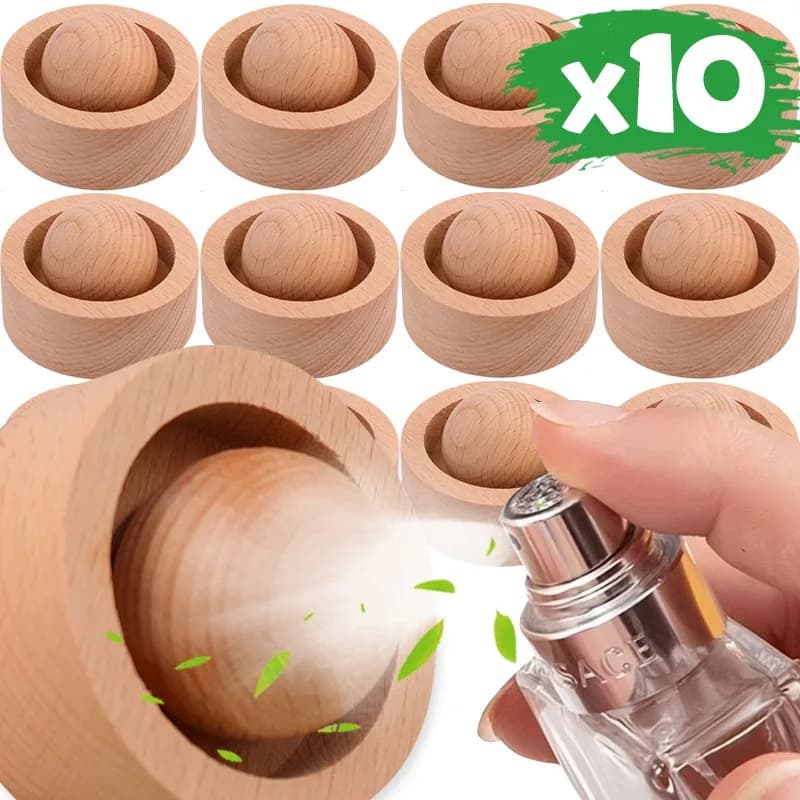 10/1x Diffusore di oli essenziali in legno Aroma di legno Olio profumato Diffusore di aromaterapia per la casa Ufficio Auto Camera da letto Soggiorno
