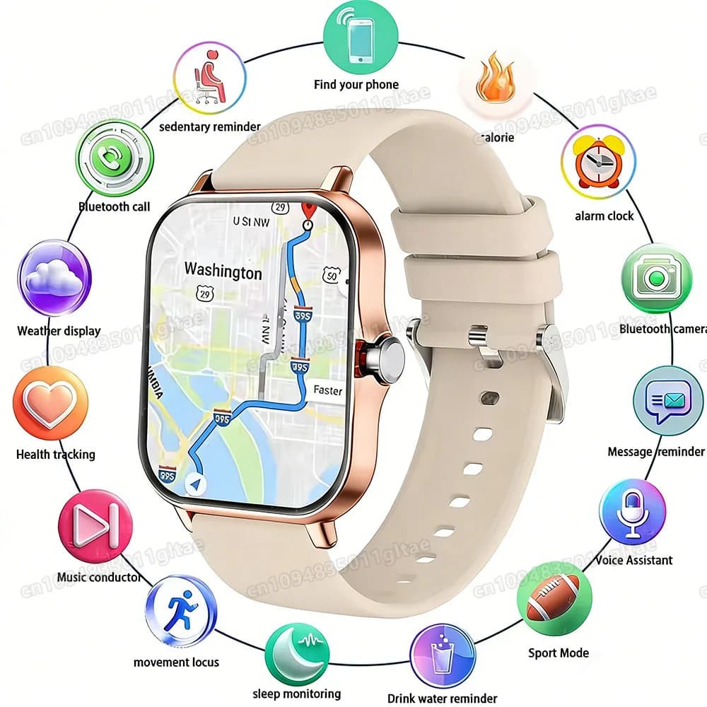 Women's Smartwatch 2026 with Fitness Monitoring, Cardiofrequencymeter, Bluetooth Calls, Musical Reproduction, Display 1.83'' - Surprise Gift