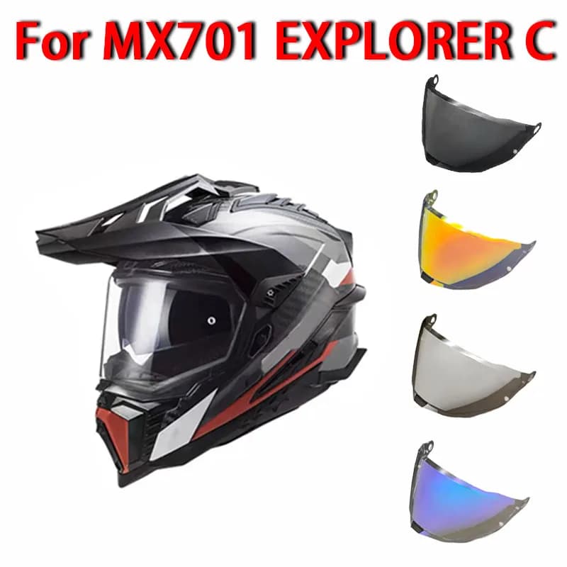 Visiera per casco MX701 per caschi moto fuoristrada EXPLORER Rally MX701 Sostituisci l'obiettivo scudo extra originale