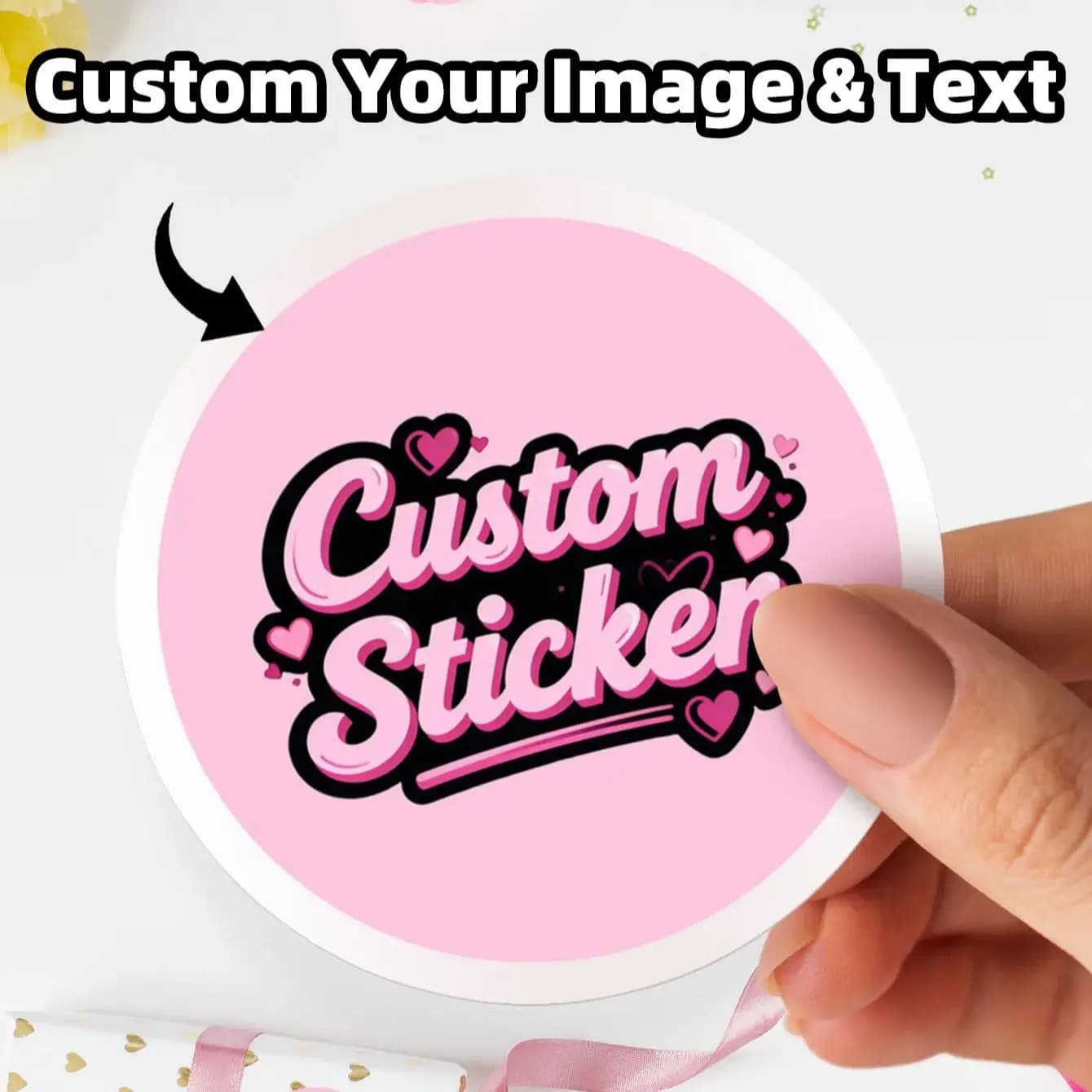 1/50/100pcs Custom Round Waterproof Custom Stickers Personalizable with Logo Image Text for Any Occasion
