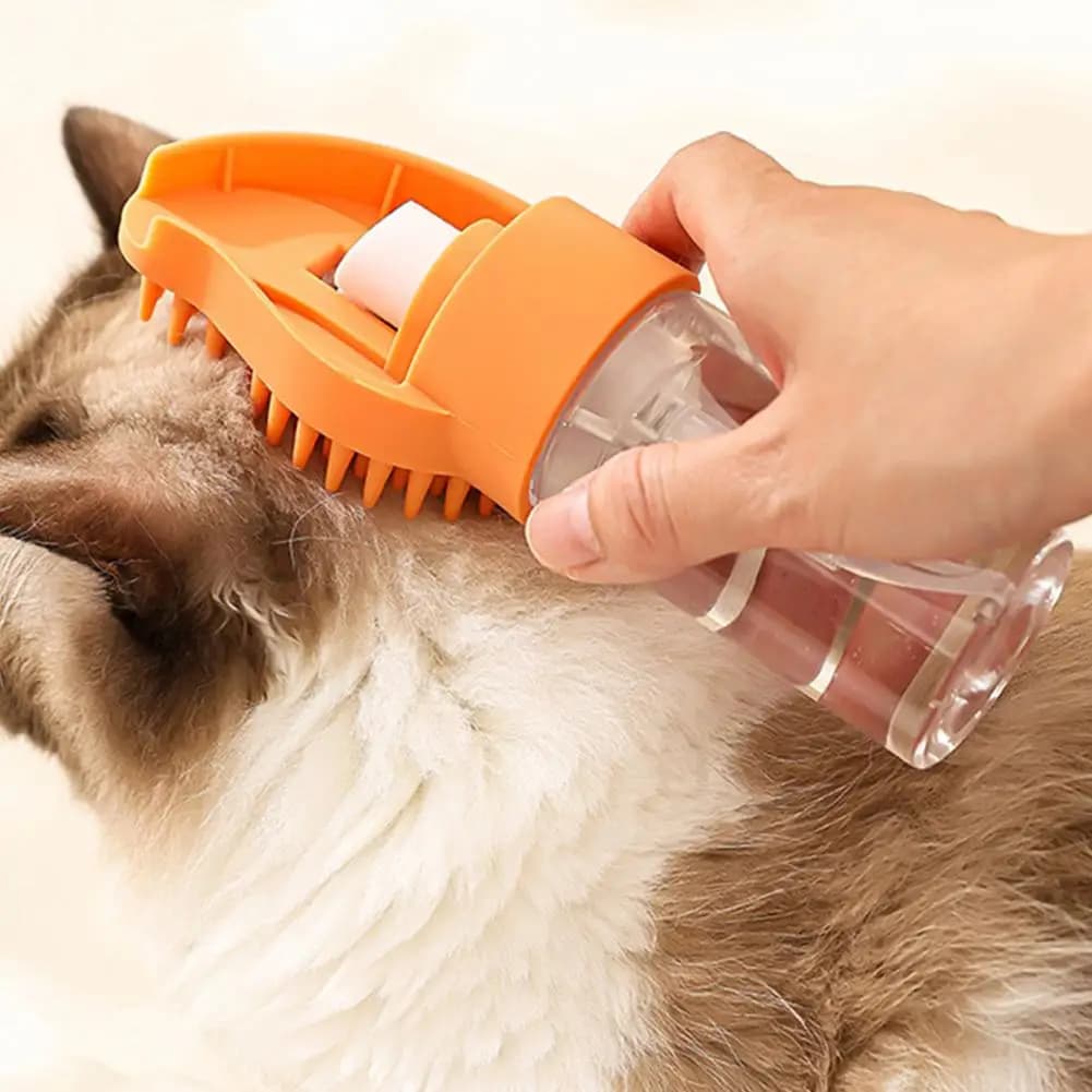Spazzola da bagno per cani con dispenser di sapone Manico antiscivolo Spazzola da bagno per animali domestici Setole morbide in silicone Dispenser di shampoo incorporato Spazzola per animali domestici