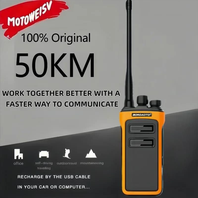 High Power UHF Walkie Talkie 400-470MHz Long Range Two Way Radio Rechargeable with VOX for Outdoor Camping Hiking Hunting