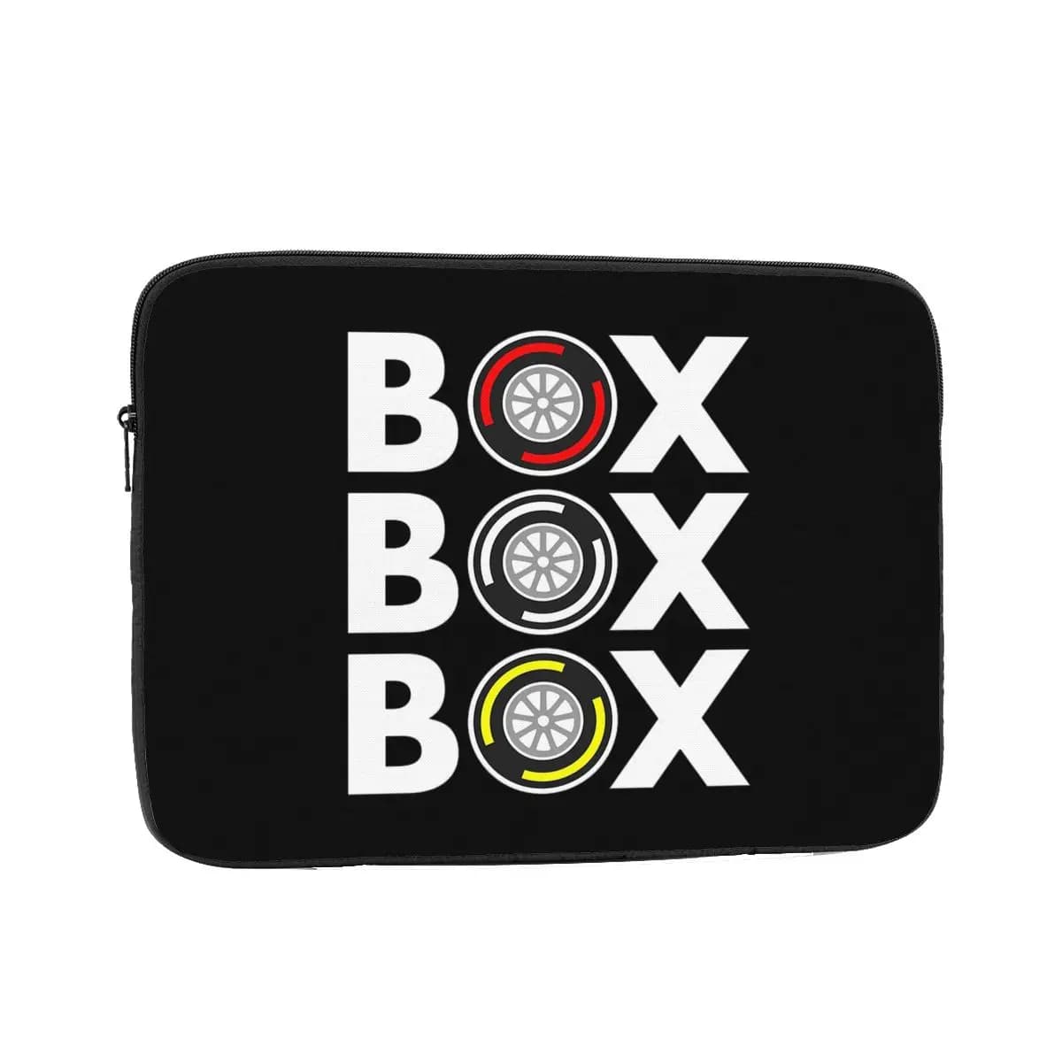 Box F1 Composto per pneumatici Design con testo bianco Custodia protettiva per laptop 1 Borsa per notebook Custodia antiurto per tablet