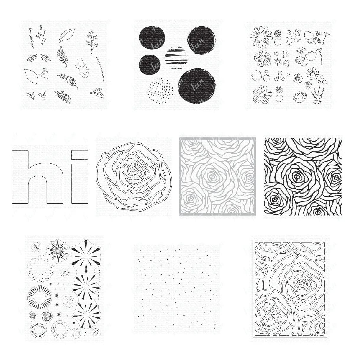Roses Flowers Template Layering Stencils Big Hi Cutting Dies and Stamps Sets Diy Scrapbooking Paper Card Cuts Crafts