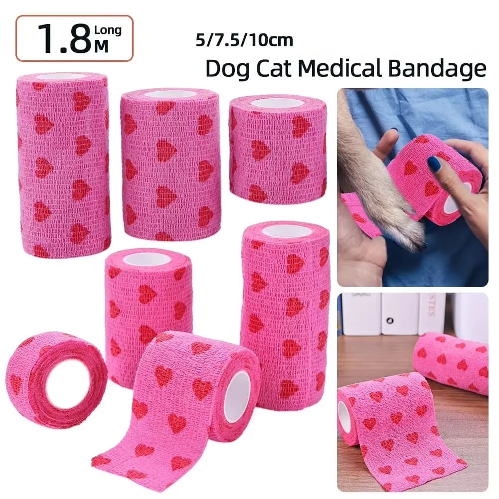 Benda elastica autoadesiva stampata con motivo animale 5m nastro avvolgente sportivo per Kit di pronto soccorso per ginocchio con articolazione delle dita nastro per animali domestici
