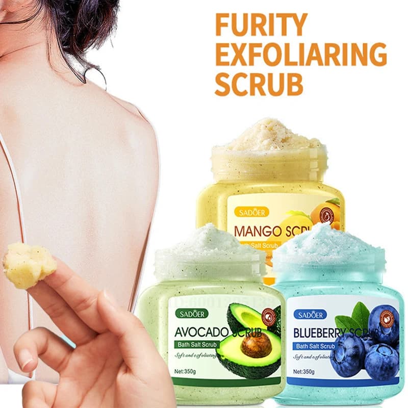 Scrub corpo Viso Collagene Lavaggio corpo SADOER Esfoliante Frutta Bagno Sale Scrub Idratante Pelle liscia e delicata Aggiorna Pulizia Calda