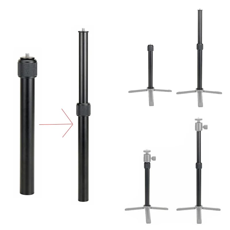 Single-foot extension rod for central column mounting for portable adjustable aluminium tripod for DSLR SLR cameras Extension bar for cardan joint