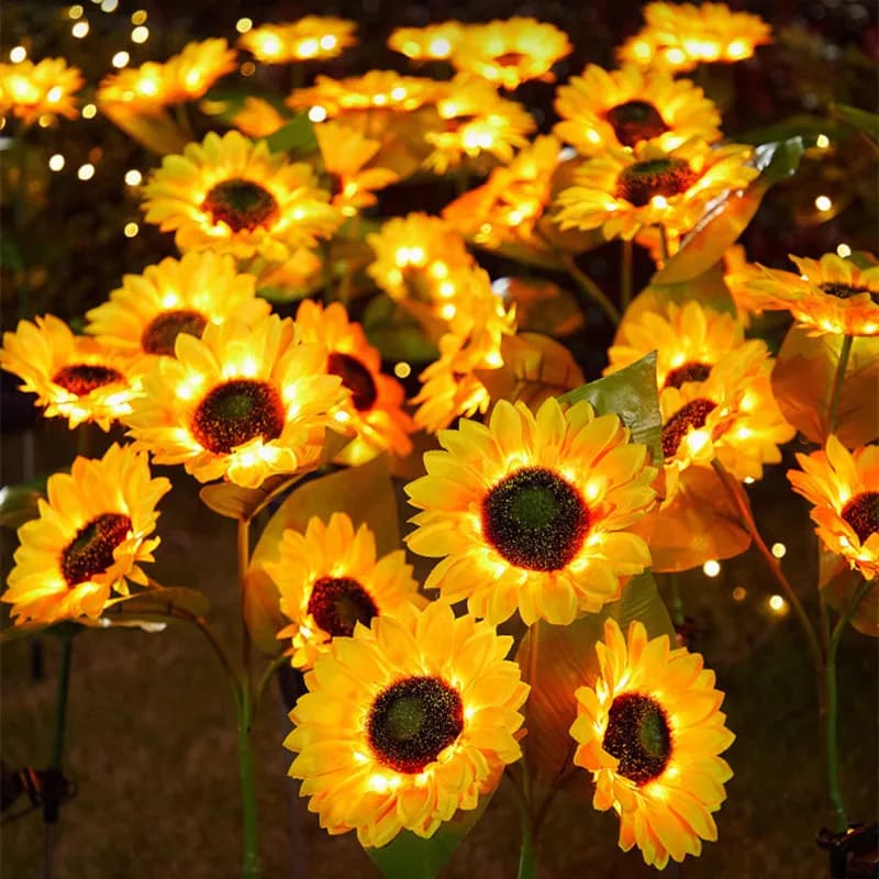 Luci Solari LED a Forma di Girasole, Lampada da Giardino per Esterni, Decorazione per Matrimoni e San Valentino
