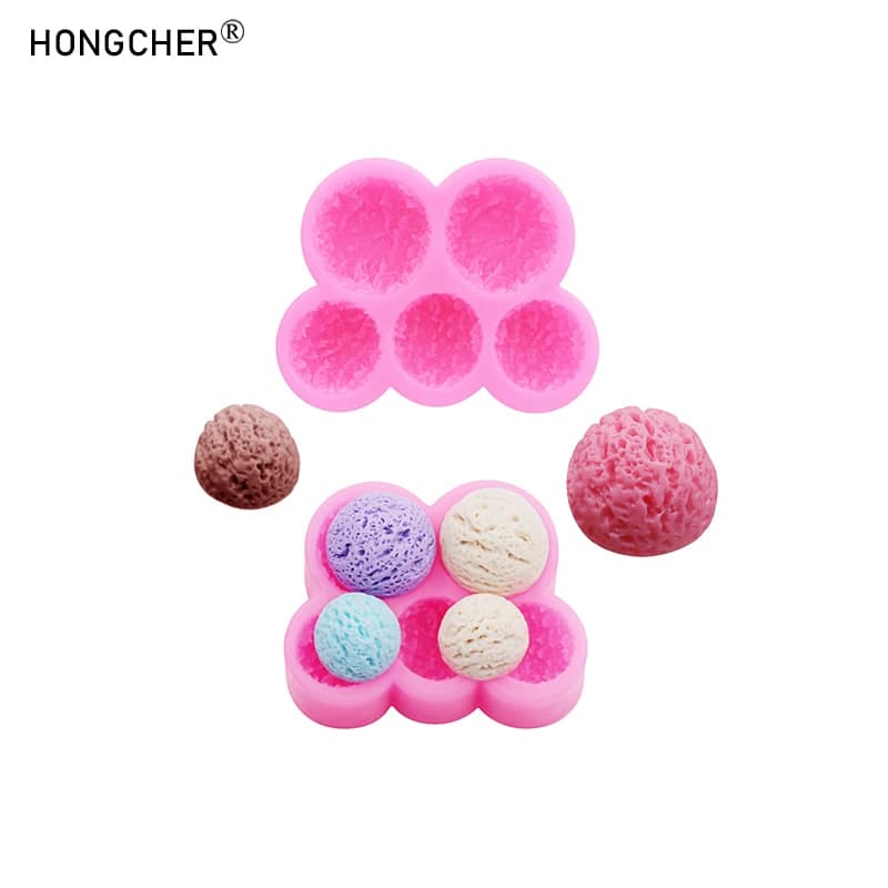 Stampo in silicone per mezze sfere di gelato finto, custodia per telefono fai da te, forcina, accessorio per capelli, decorazione per scarpe, stampo per cioccolato