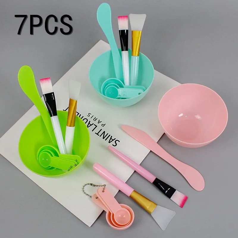 7pcs/Set DIY Face Mask Mixing Tools - Facial Applicator Spatula Mask Bowl Spoons -Applying Masks And Skin Care Products