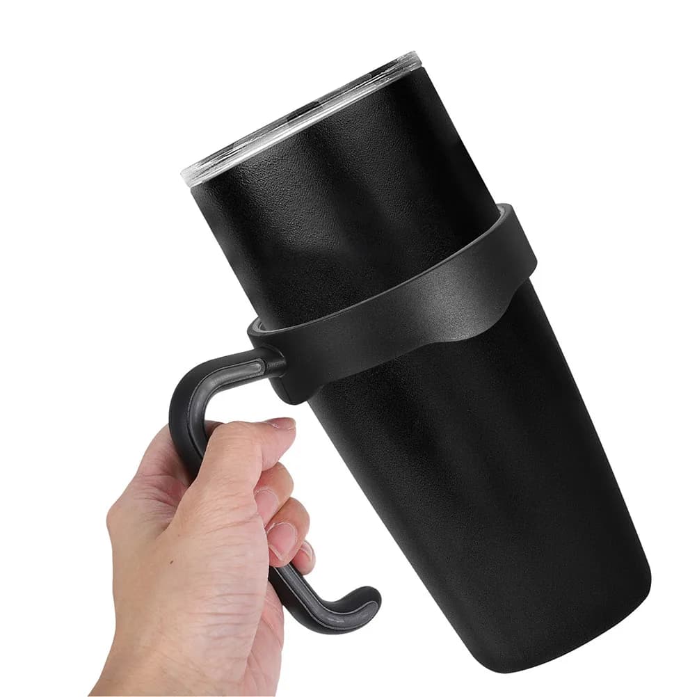 2 Pezzi Maniglia per Bicchiere Auto Compatibile con Tazza da Viaggio in Plastica da 20 Oz, Ricambio Impugnatura per Borraccia Nera