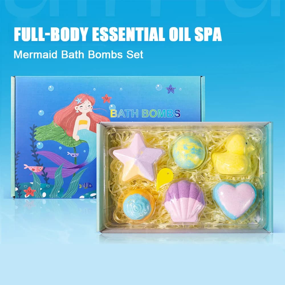 6Pcs Bath Bomb Gift Set for Women Natural Bubble Bathbombs with Essential Oils Relaxation Spa Birthday Mothers Day Gifts for Mom
