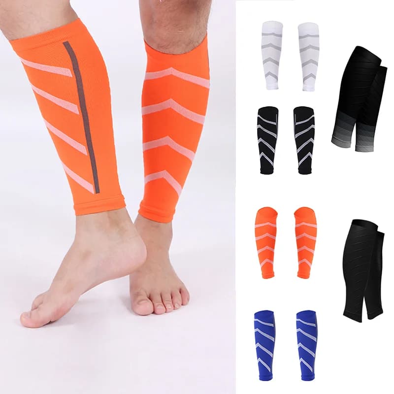 1 Paio di Manicotti Compressivi per Tibia, Protezioni Professionali Leggere e Traspiranti per Corsa, Ciclismo, Basket e Sport
