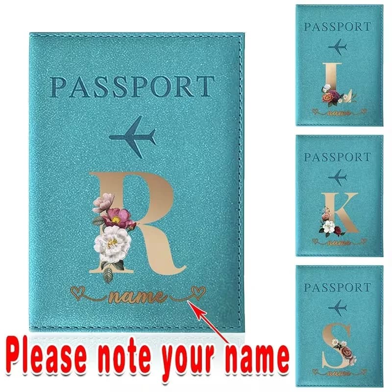 Customized Name Passport Sleeve Cover PU Passport Holder Protector Waterproof Business Card Case Organizer Documents