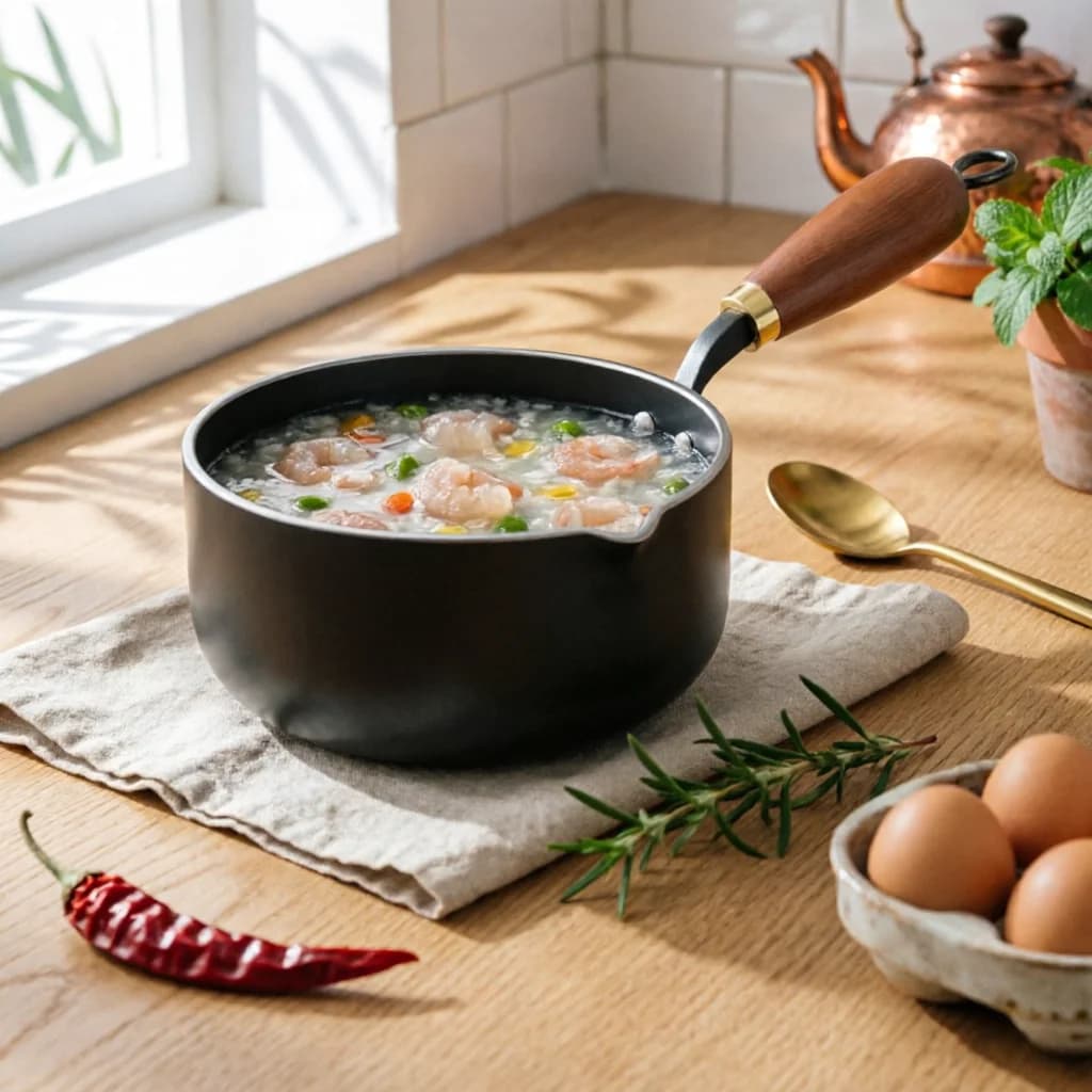 Mini Pentola in Ghisa Non Rivestita, Pentola per Versare in Ghisa, Utensile da Cucina con Ritenzione del Calore, Compatibile con Induzione