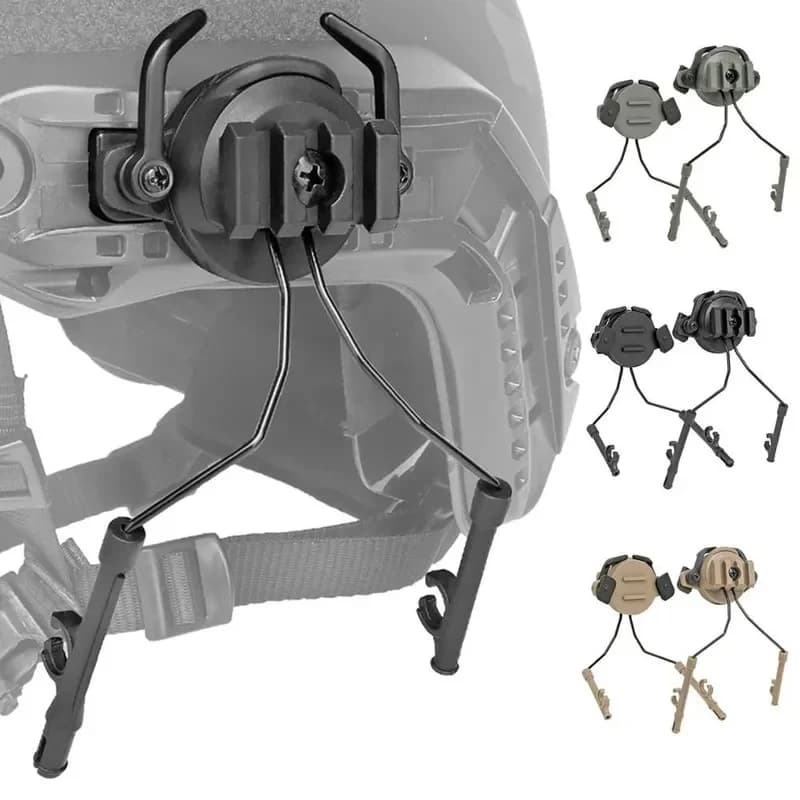 Tactical Headset Rail Adapter 360 Holders Headphone Mount Stand For 19-21mm Helmet Rail Helmet Airsoft Military Earmuff Hold