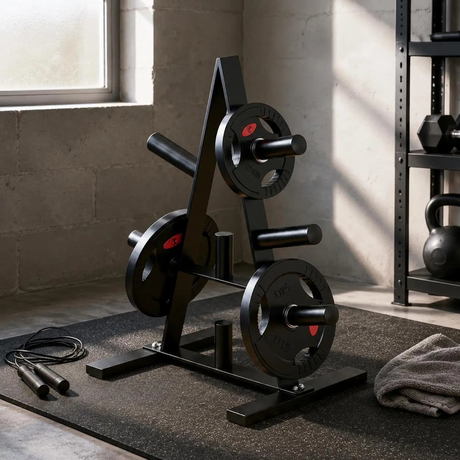 Barbell Plate Rack Heavy Duty Weight Plate Storage Storage Space Saving
