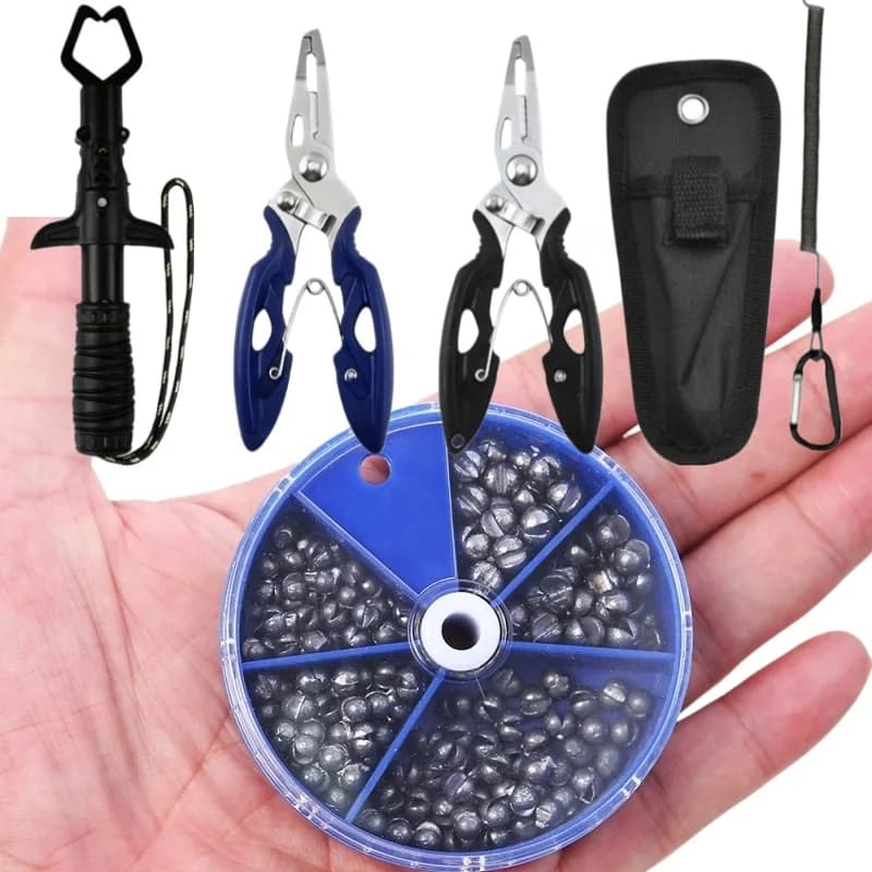 200Pcs Split Shot Alloy Fishing Weights 0.2g-0.8g Removable Clip on Sinkers Portable Box Freshwater Saltwater Fishing Tackle