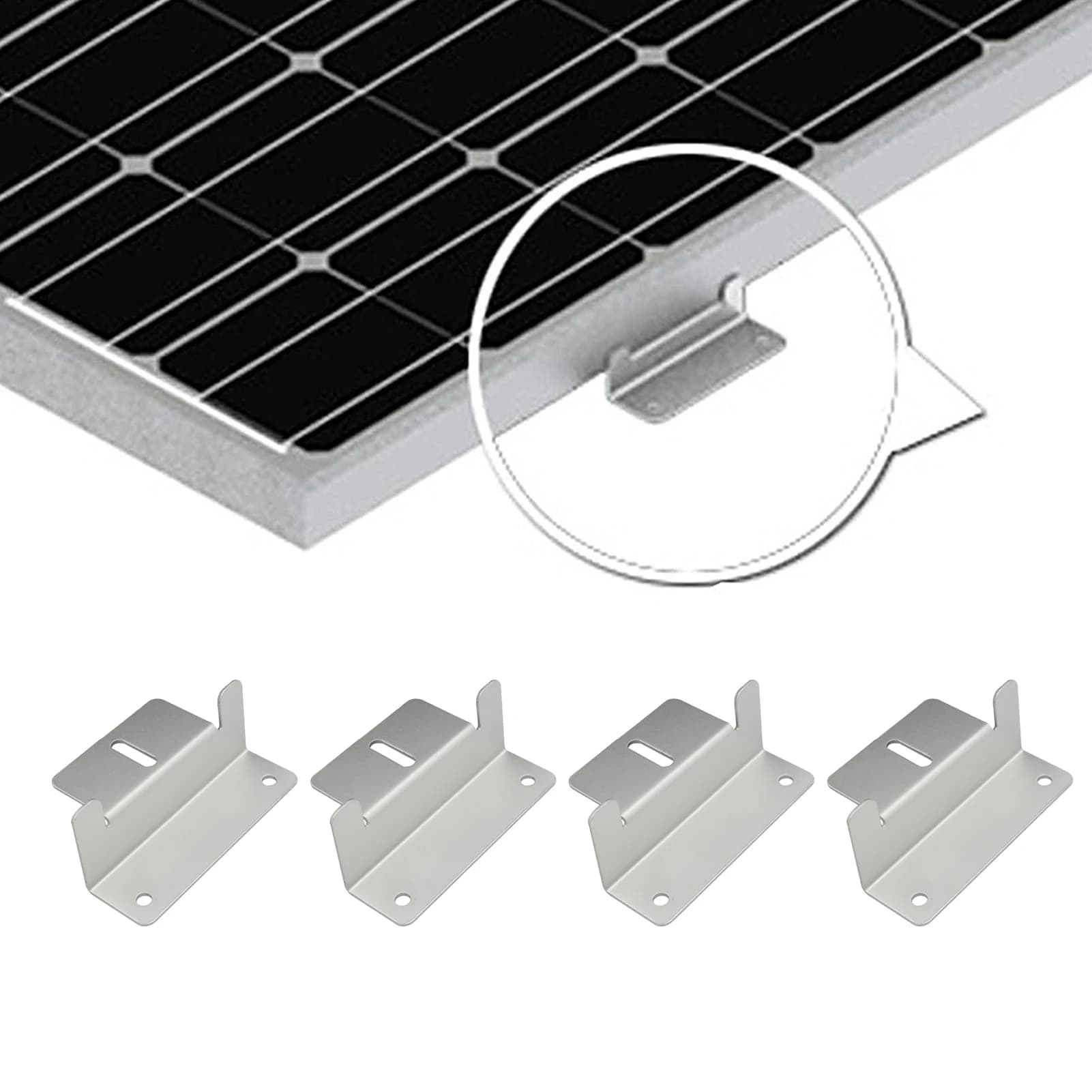 Kit di viti per staffa di montaggio per pannello fotovoltaico in lega di alluminio per pannelli solari da 4 pezzi per barca con rimorchio camper