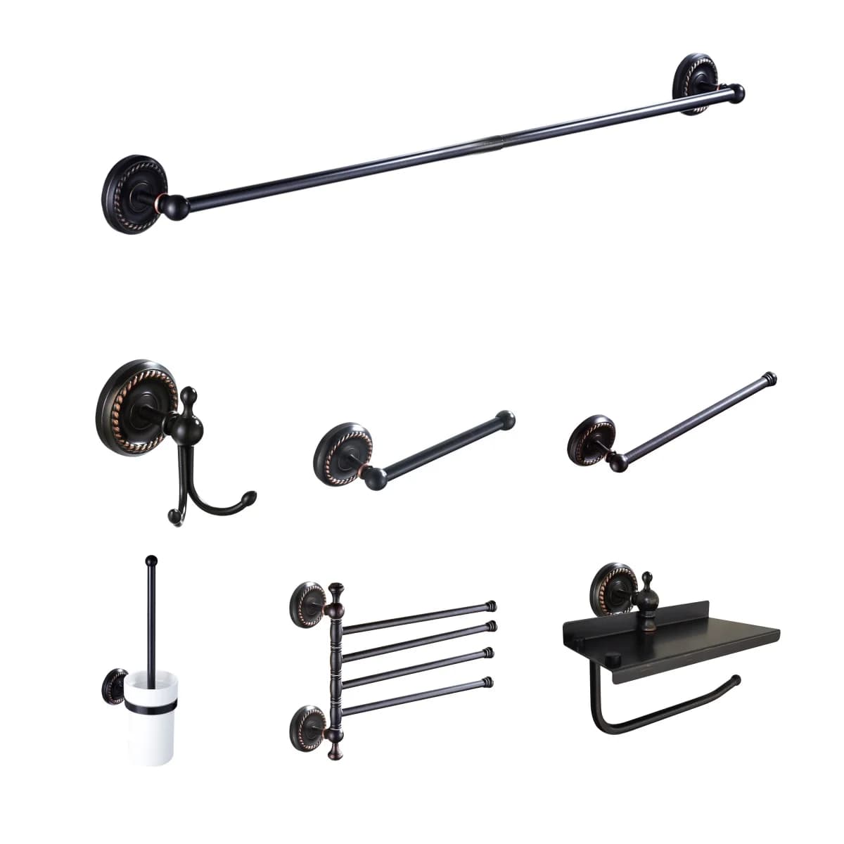 Bathroom Towel Holder Toilet Paper Holder Towel Rack Bath Hardware Set Black