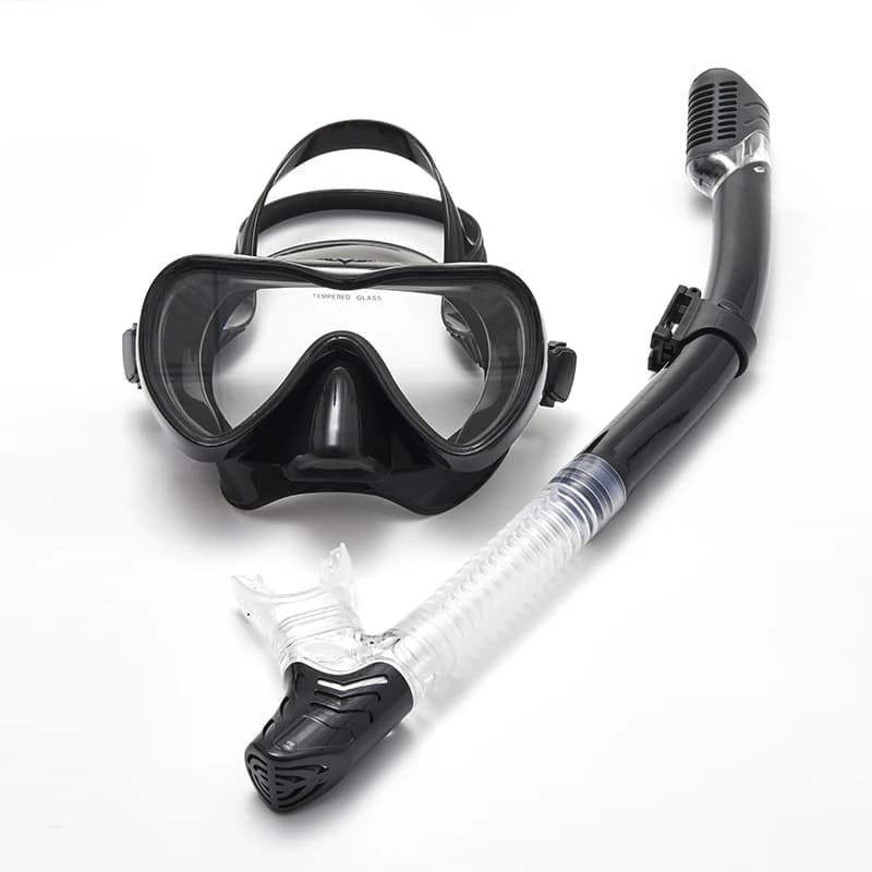 MASK100 Diving Mask And Full Dry Snorkel Set Adult Liquid Silicone Wide Frame Anti-Leak Mask Wide View Dry Top Snorkel