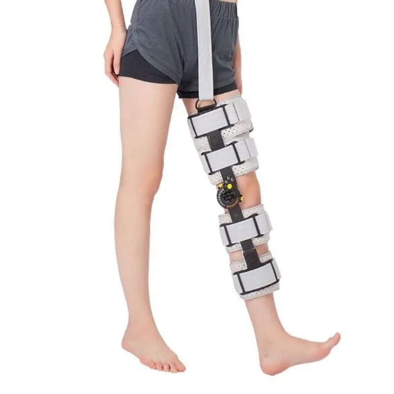 Ginocchiera sportiva con stecca per infortuni articolari con cerniera in neoprene regolabile