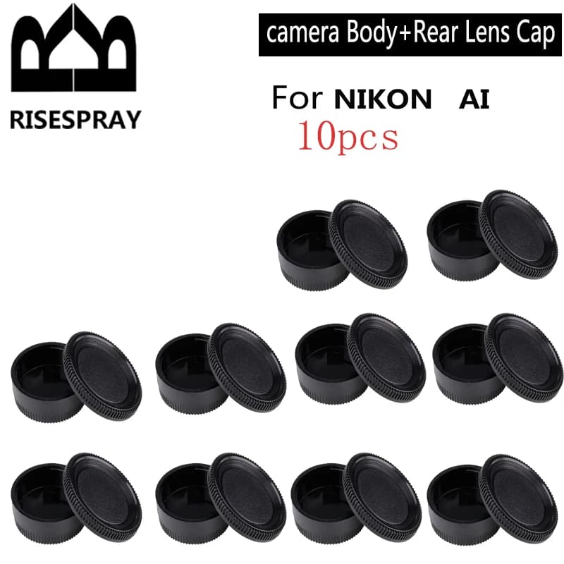10PCS wholesale For Nikon F mount AI AIS Lens Rear Cap /Camera Body Cap / Cap set Plastic Black Lens Cap Cover for nikon AI lens