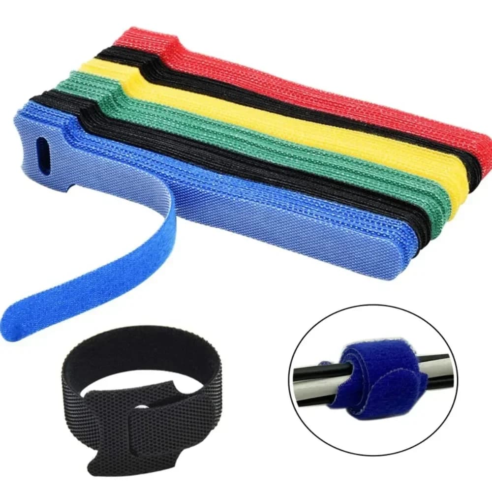 Nastro adesivo per fascette per cavi in velcro autoadesivo in nylon da cucire. Abbigliamento ad anello colorato fai da te con chiusura avvolgente rilasciabile riutilizzabile in plastica