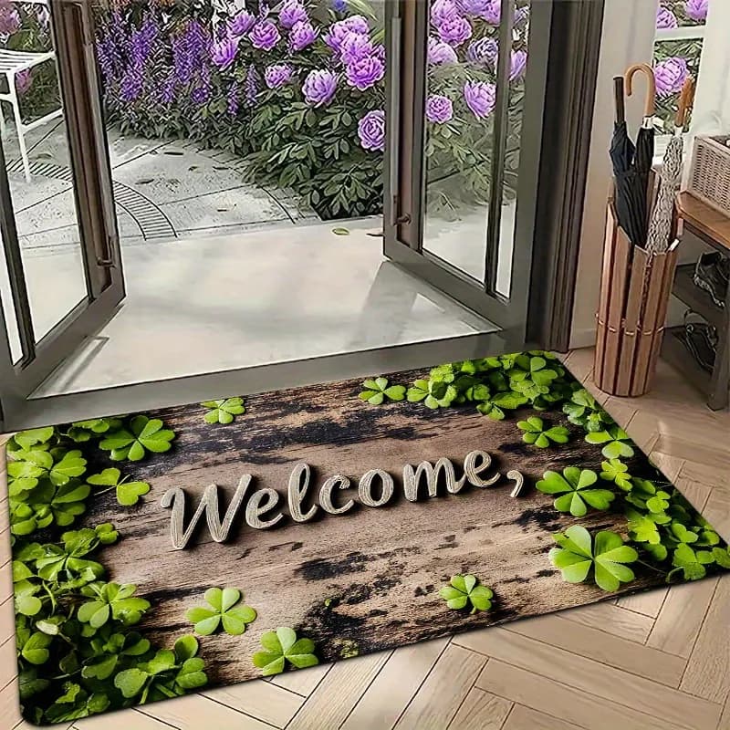 Tappeto d'ingresso VIKAMA con motivo in pietra naturale, resistente e antiscivolo, per decorazione domestica, da interno ed esterno