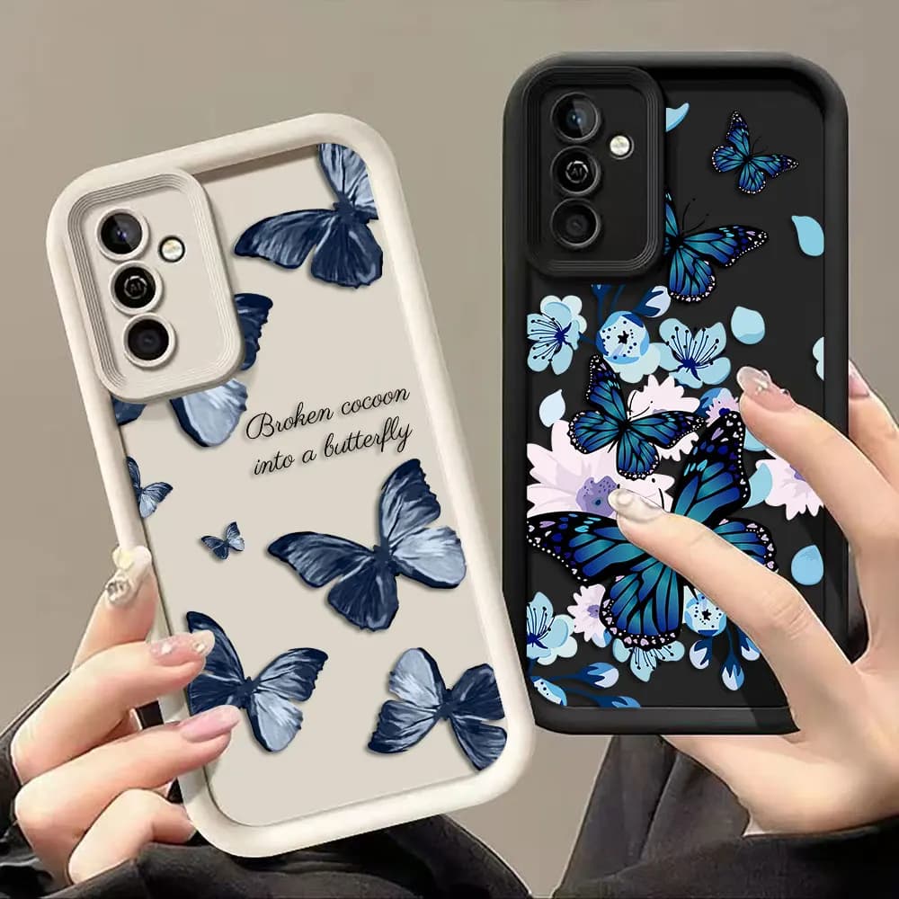 Elegante Cover per Telefono con Farfalla Viola per Infinix SMART SPARK 9 10 20C 30C 40C CAMON 20 30 40 POP 8 POVA 6 7 ITEL A70 A80 A90