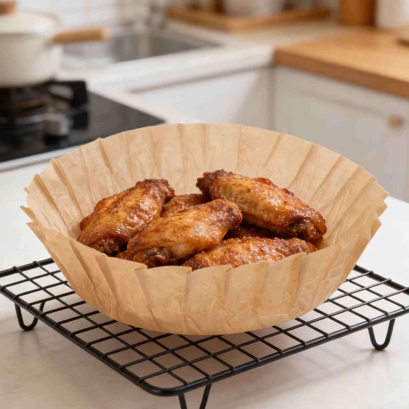 100Pcs Loaf Pan Paper Liners Baking Parchment Sheets 8 Inch Round Heat Resistant Disposable Non-Stick Bread Cake Air Fryer