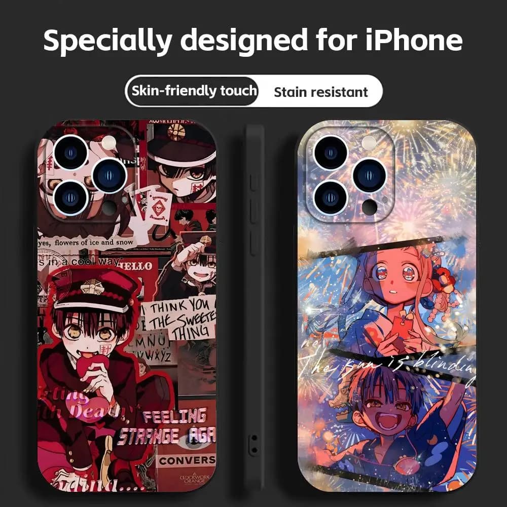 Toilet-bound Hanako-kun Phone Case For iPhone 16 16e 15 14 13 12 11 Plus Mini Pro Max Soft black Shockproof Cover
