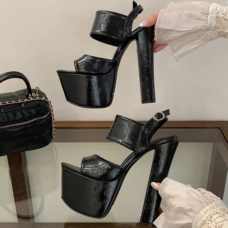 Aneikeh Big Size 41 42 43 44 45 Moda estiva Roma Fibbia Sandali alti spessi Piattaforma ultra alta Scarpe da festa per banchetti da donna