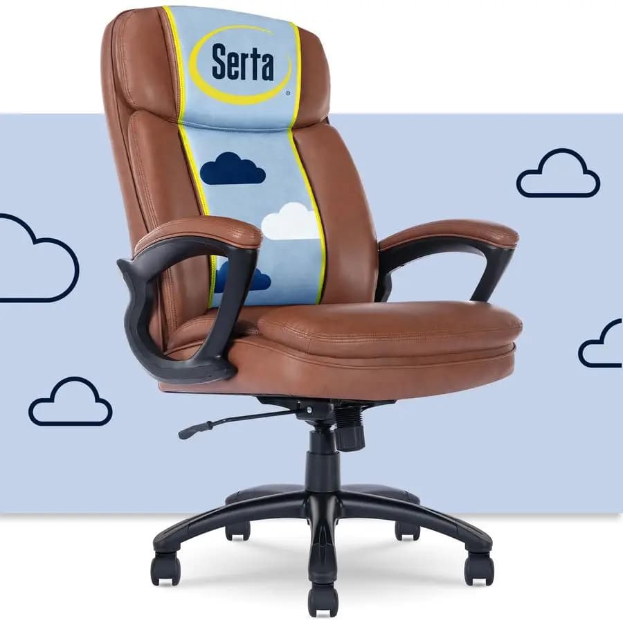 Sedia da ufficio direzionale Fairbanks Big amp Tall, ergonomica con schienale alto e supporto lombare, cuscino semimorbido e cuscini per il corpo
