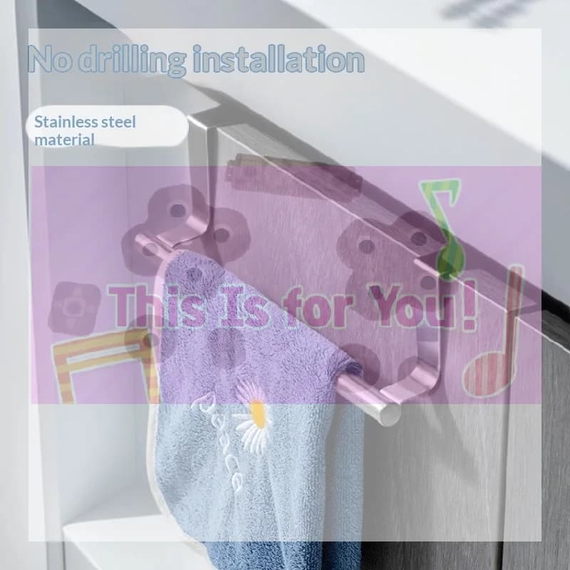 Towel Robe Rack Stainless Steel Towel Bar Kitchen Dish Cloths Hanger Home Door Hanging Holder Rustproof Bathroom Stand Organizer