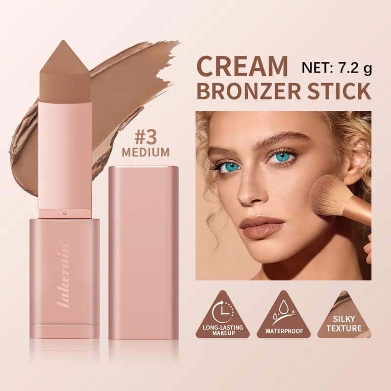 Stick Contouring Opaco Multiuso Effetto Bronzer per Scolpire il Viso, Stick Trucco dal Design Sottile per le Guance & Linea del viso
