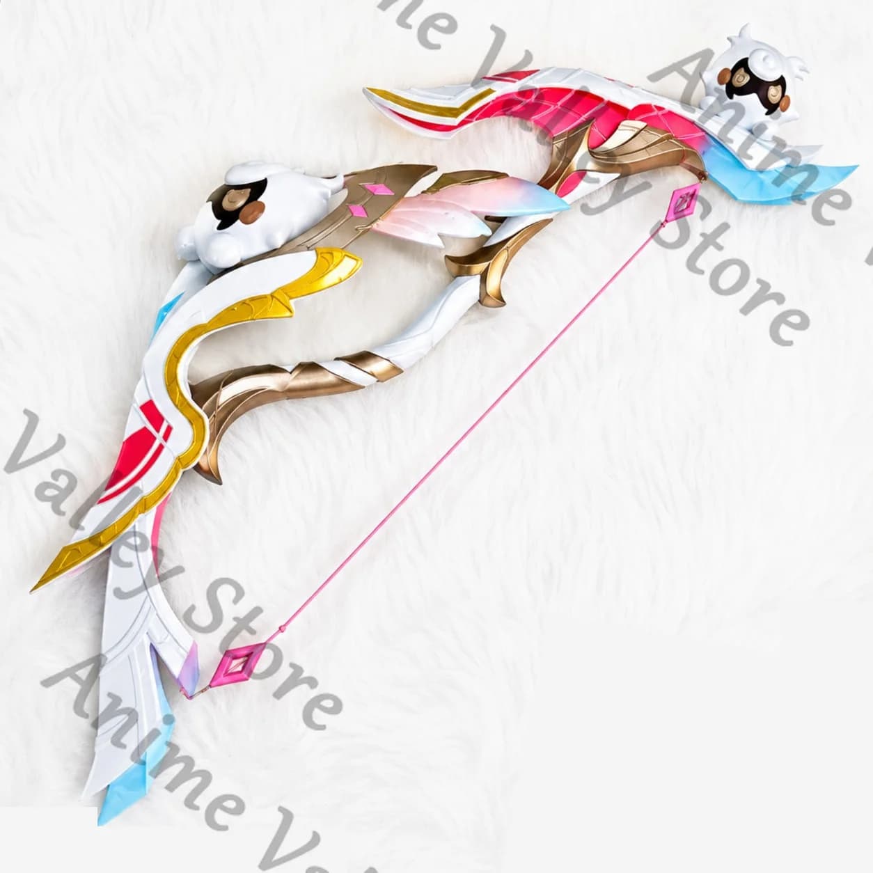 Anime ‌Genshin Impact Linnea Sword of The Frostbound Oath‌ Cosplay Bow and Arrow Prop Cartoon Bows Arrows Weaponry Props Gift