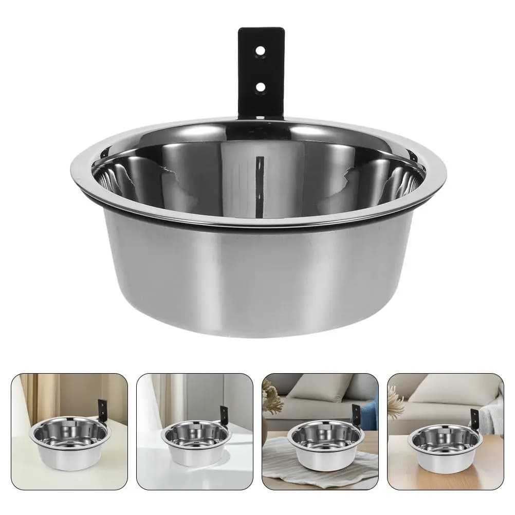 Set di 2 Ciotole Rialzate per Animali Domestici, Montaggio a Parete, Antiscivolo, Salvaspazio, per Alimenti e Acqua, per Casa e Animali