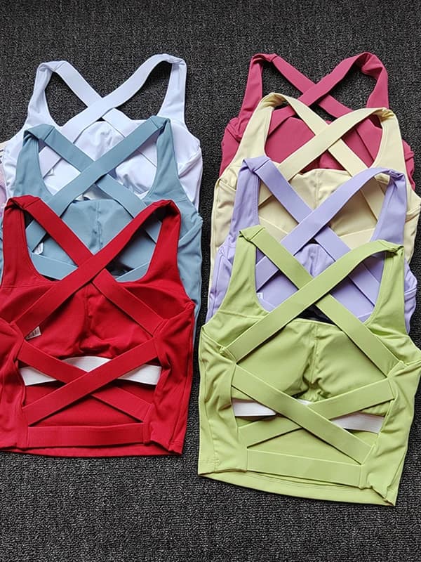 New gym product with chest cushion Cross-sports Lingerie Professional wearing yoga vest Fitness bra for training Pilates