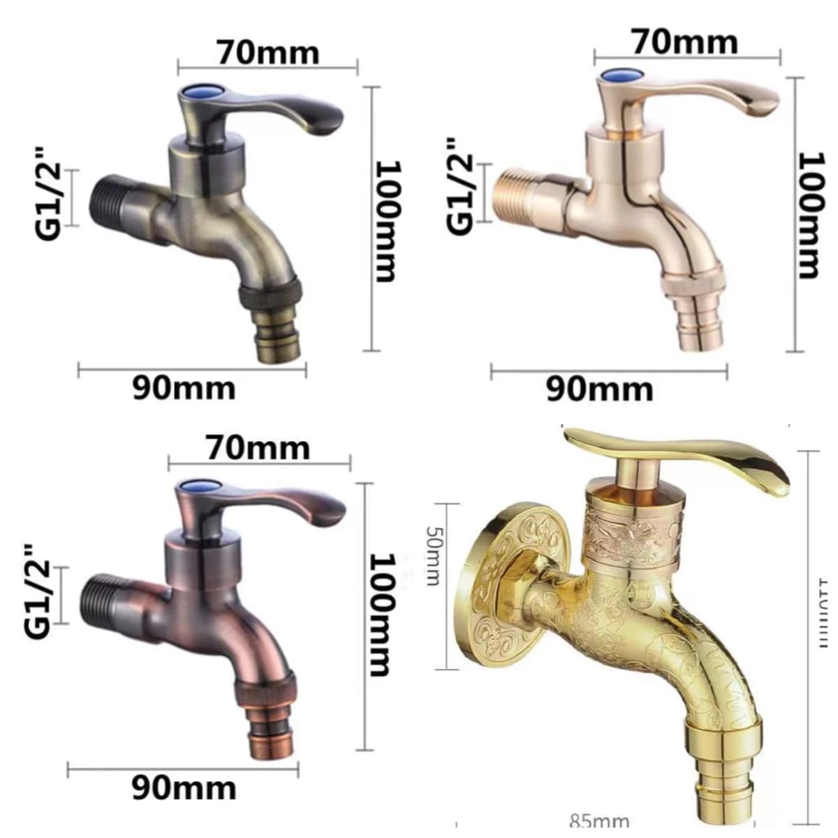 Kitchen Garden Wash basin faucet Bathroom Mop Water tap Washing machine Vintage taps