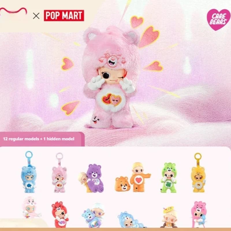 Peluche Ufficiale Autentico Pop Mart Serie Zsiga Care Bears, Blind Box, Decorazione da Scrivania, Giocattolo da Collezione, Regalo per Amanti degli Anime