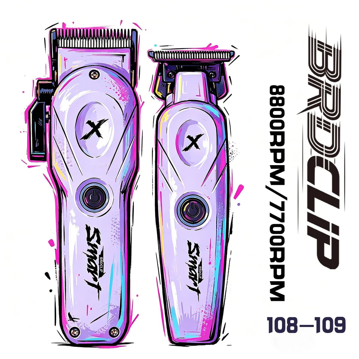 Nuovo Set Professionale per Barbiere BRDCLIP X Series DLC BLADE 0 con Lama a 0 Denti, 8800 giri/min, Regolabarba e Tagliacapelli da Uomo 7700 giri/min