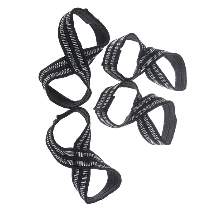 New 1Pair Figure 8 Straps for Deadlift Weight Lifting Shrugs Heavy Duty Grip Band