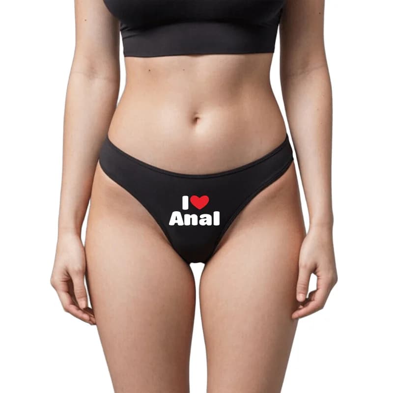 Intimo femminile Divertente perizoma I LOVE ANAL Perizoma in cotone da donna Traspirante Comodo Mutandine calde per ragazze Nuova lingerie sexy