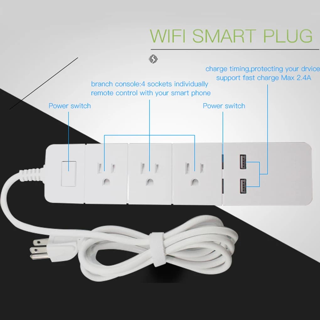 Smart Power Strip Lettore DVD Tablet Presa elettrica WiFi Presa Spina americana