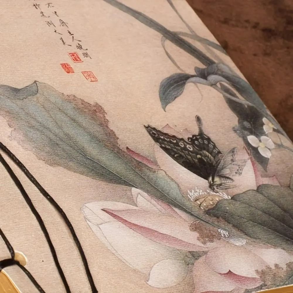 Ancient Style Ancient Style Sketchbook Lotus Thread-bound Vintage Line-bound Sketchbook Handmade Tassel Line Package